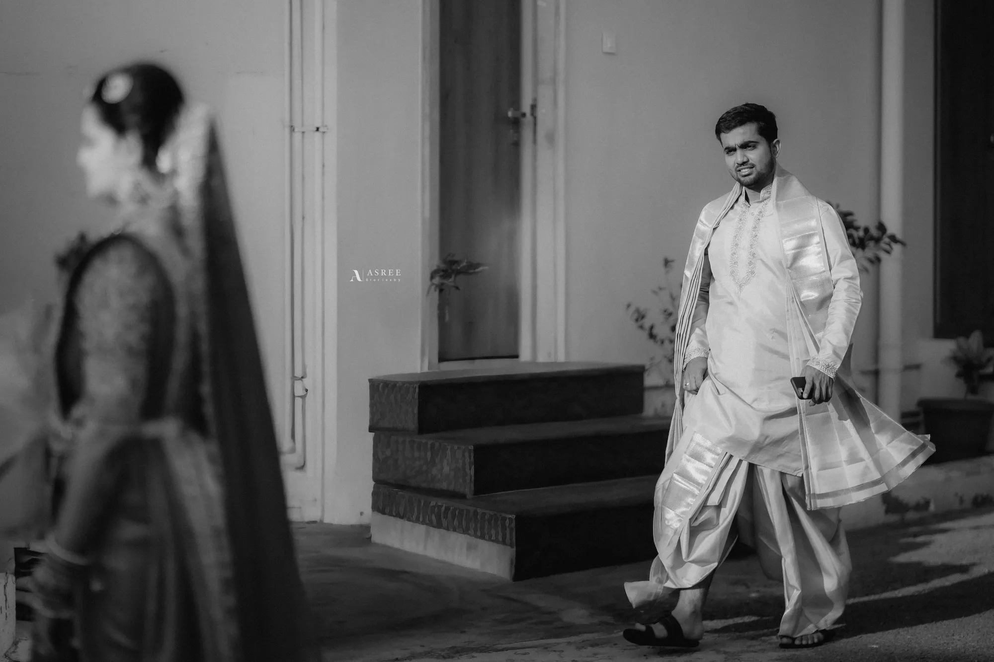 Cinematic wide shot of a wedding ceremony