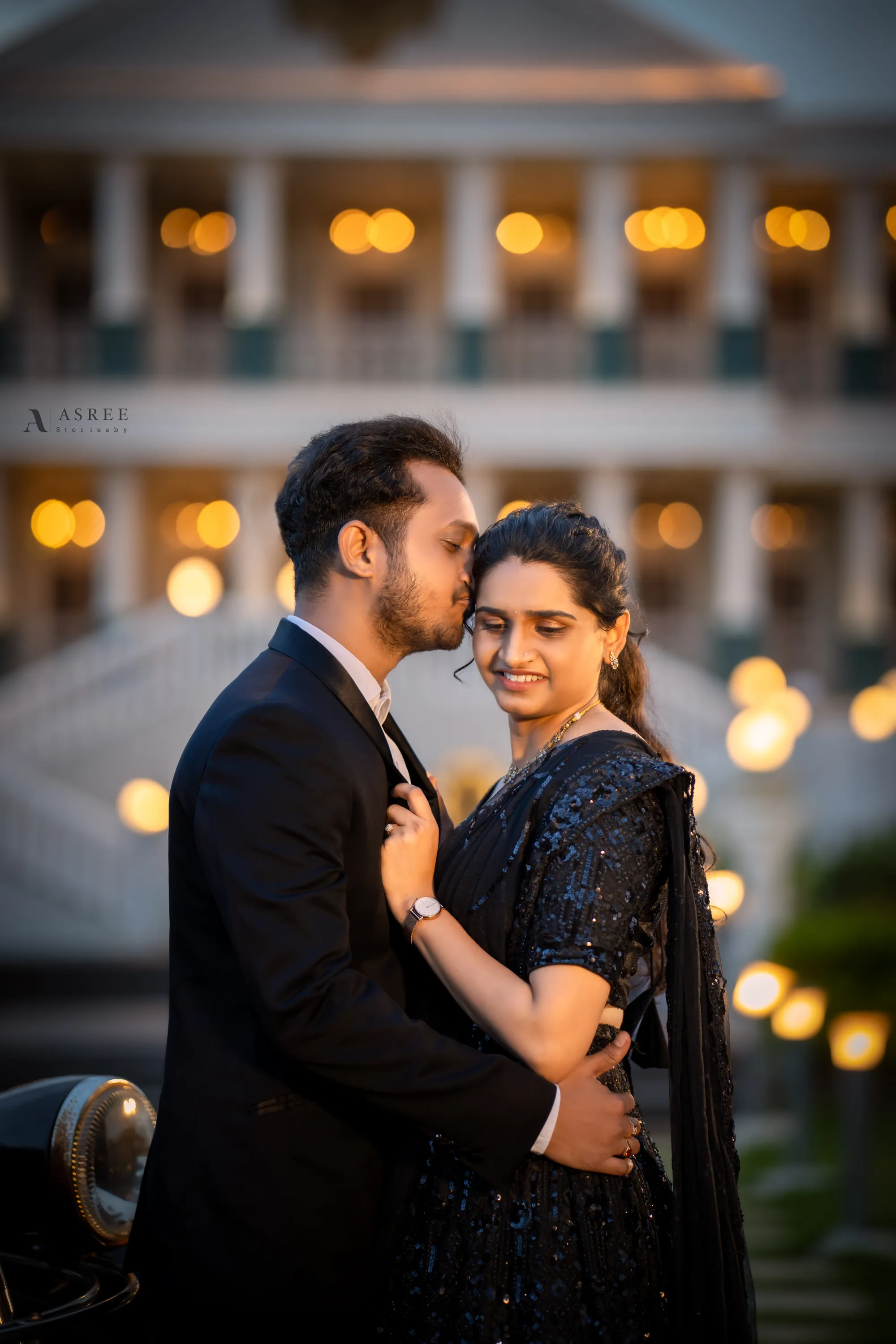 Elegant bride and groom portrait